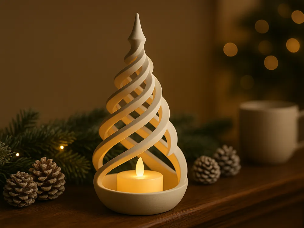 Árbol espiral con led